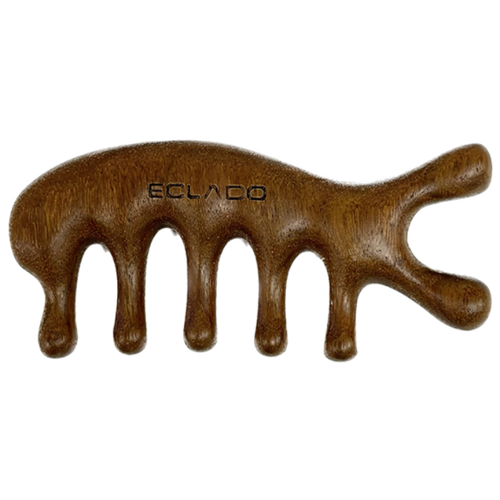 에끌라두 골든 샌달우드 괄사 마사지 툴 바디 페이스 경락, 1개, 단일색상