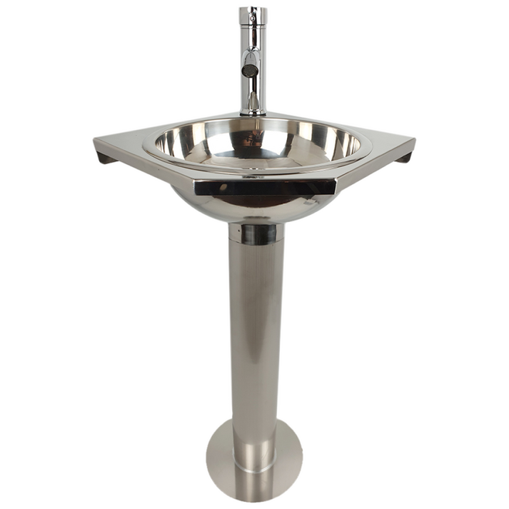 스텐 코너세면기 세면대 코너형 수전 트랩 폽업 포함 세트구성 무료배송, 1세트, 단일 색상