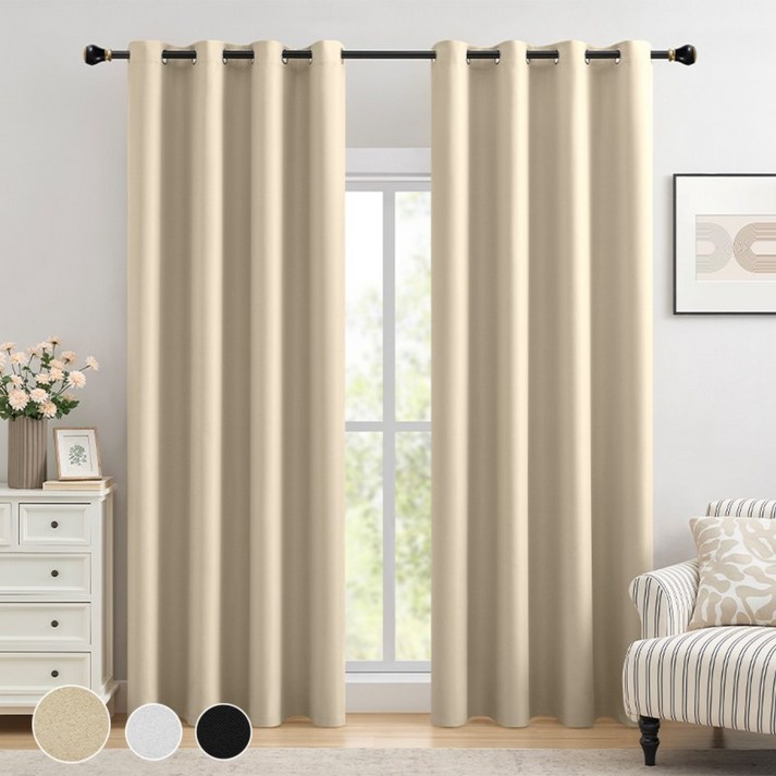 11 완전 빛차단 암막커튼 단열 방한 아일렛형