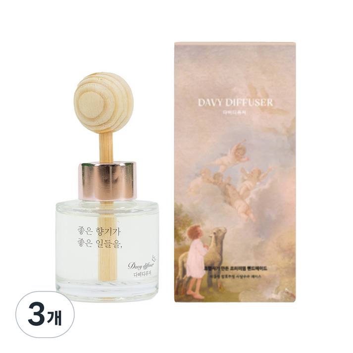 다비 조향사가 만든 프리미엄 차량용 방향제 아로마 디퓨저 집 사무실 카페 향테리어, 3개, 버니블랑