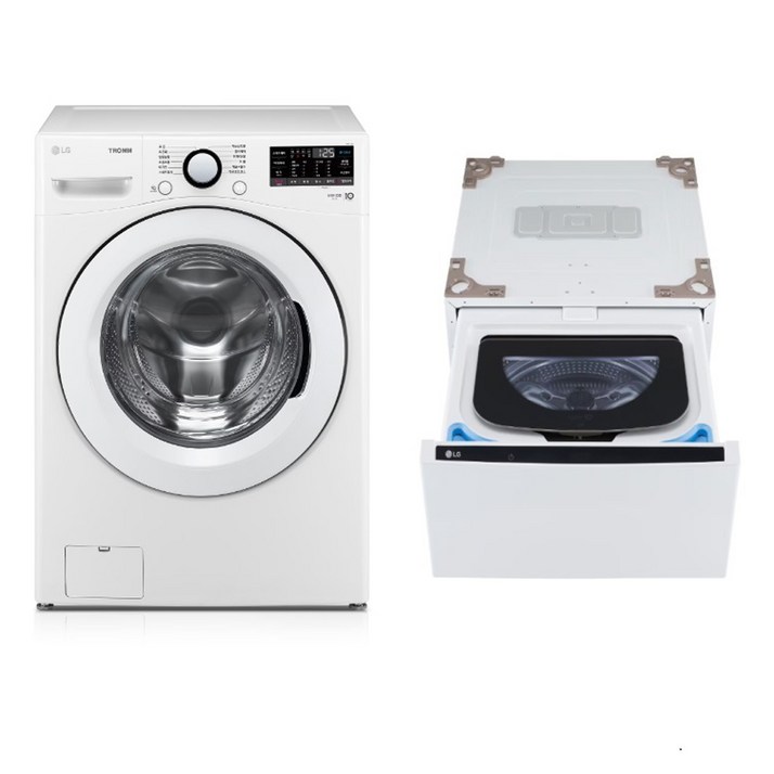 LG전자 트롬 세탁기 + 트윈 미니워시 세트 F19WDWPX 19kg + 4kg 방문설치