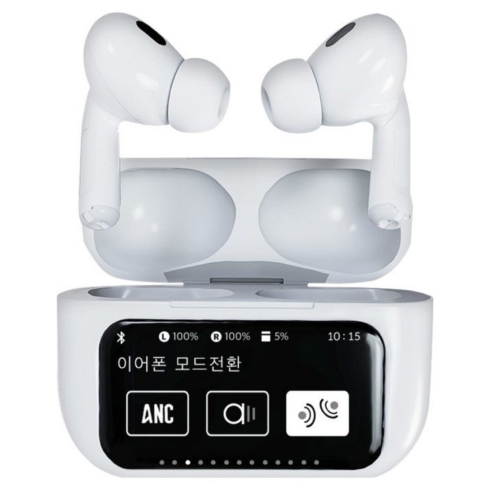 바우아토 노이즈 캔슬링 터치 디스플레이 5.4 커널형 블루투스 이어폰, BAUATO ANC-03, 화이트