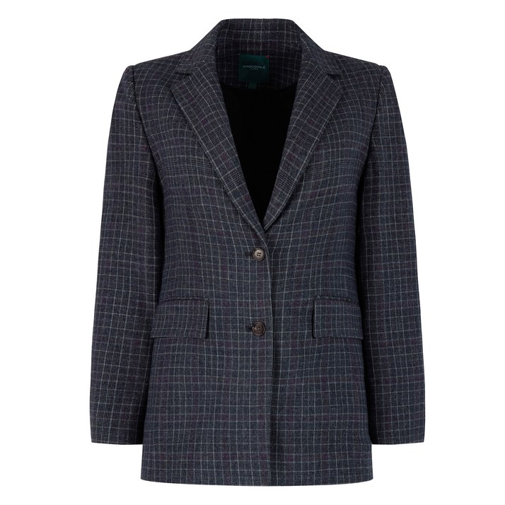 크로커다일레이디 여성용 체크 테일러드 재킷 CLBWJK101