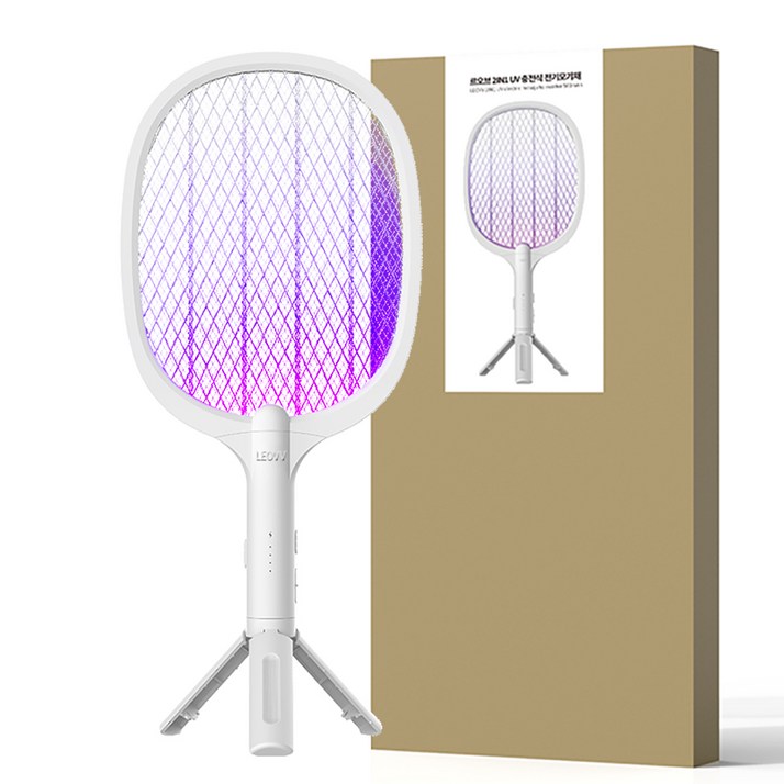 KC인증앤드 2IN1 UV 해충퇴치 모기채, 화이트 KC인증앤드 2IN1 UV 해충퇴치 모기채, 화이트