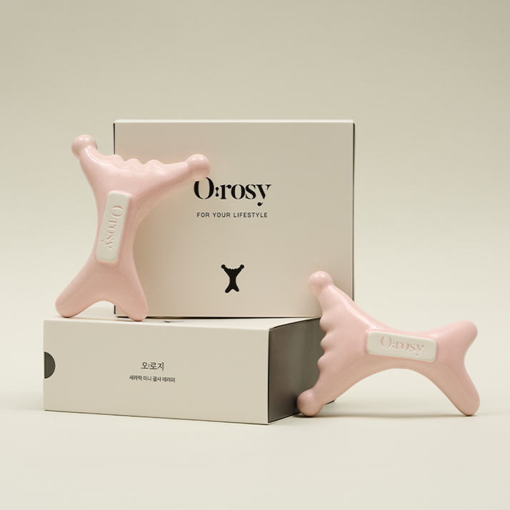 오로지 세라믹 마사지기 안마기 등마사지 종아리 얼굴 다리 마사지 괄사, 미니괄사 테라피, 1개