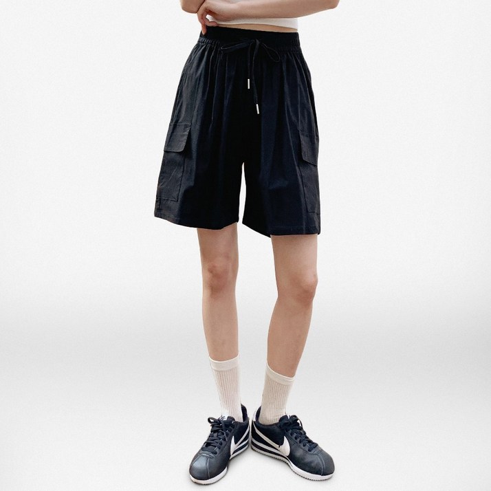 아히쥬 여성 밴딩 카고 스판 반바지 쇼츠