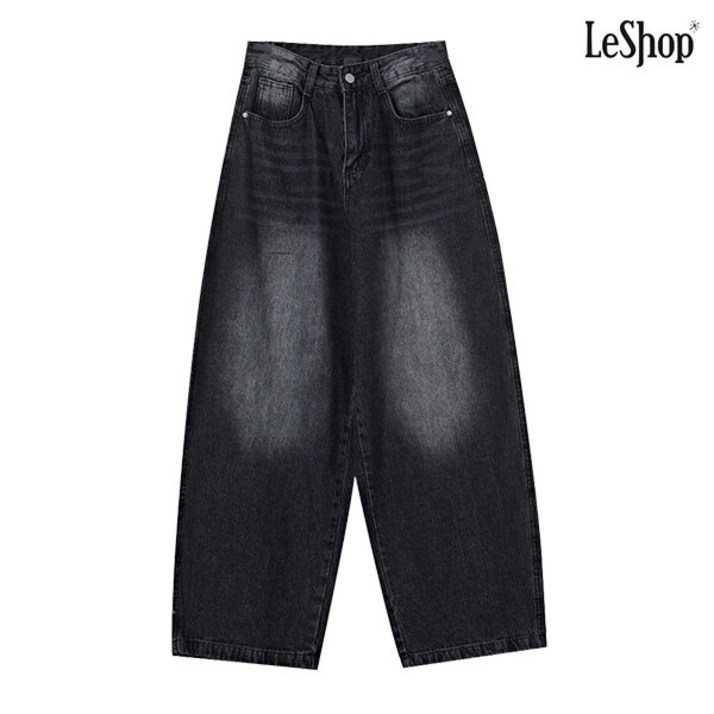 르샵 워싱 데님 와이드 팬츠 (DP1TA010A)