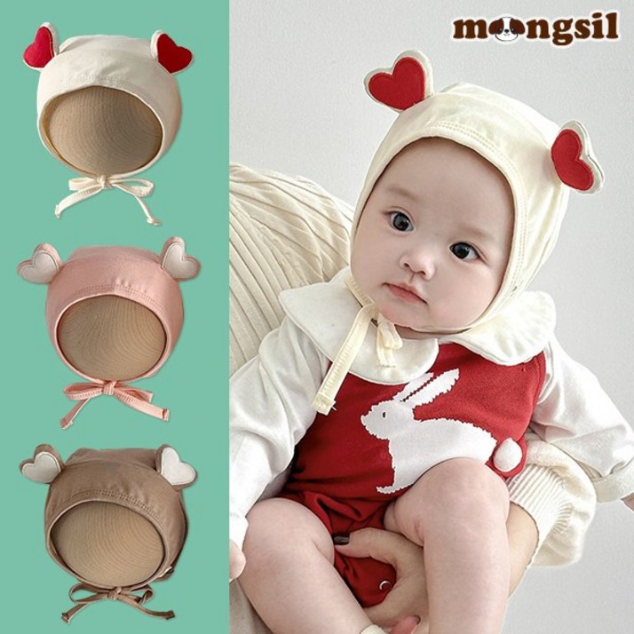 몽실이 하트귀달이 베이비 보넷