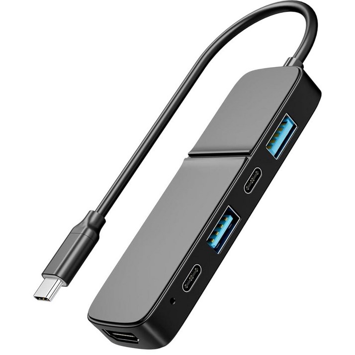 4K HDMI가 있는 초고속 5포트 USB-C 허브 - 듀얼 USB-A/C, 맥북 프로/에어, 아이패드 프로, 아이폰 15, 아이맥, XPS, 씽크패드 등을 위한 5Gbps 데