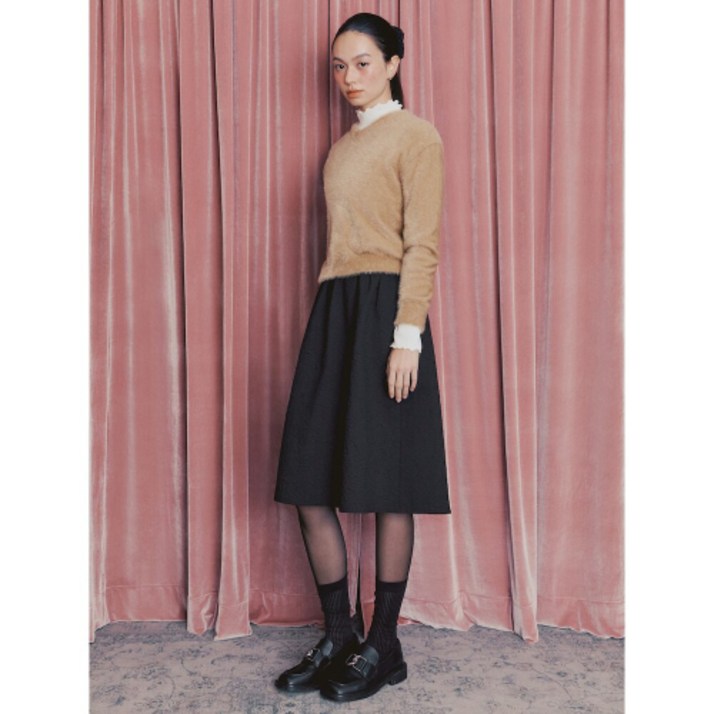 매장정품 BEANPOLE 빈폴 LADIES [B. my] 크링클 텍스처 풀 스커트 블랙 (BF4X27N025) BF4X27N025 910682