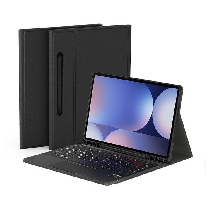 데이웍스 갤럭시탭 S9 FE+ 플러스 블루투스 터치패드 키보드 케이스, 터치패드 키보드 케이스 블랙