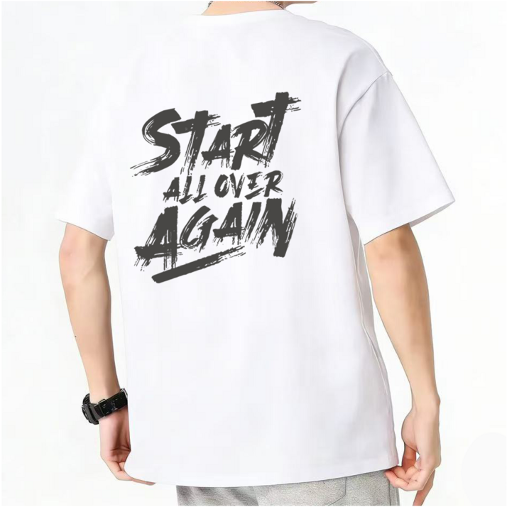 훌룰루 100%순면 남자 프린팅 반팔티셔츠 오버핏 고급 박스티 빅사이즈 G7321