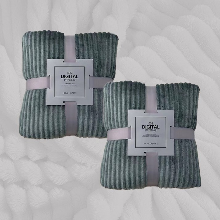 바리센스몰 1+1 스트라이프 극세사 담요 선물포장