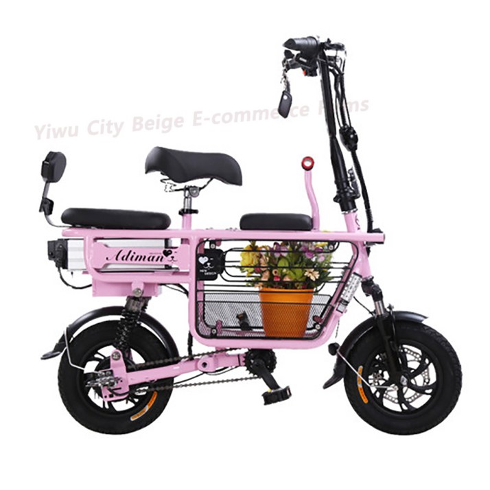 ENGWE Adiman PQ접이식 전동자전거 12인치 항속100km폴딩전기자전거 여성전기차 전동스쿠터, 핑크