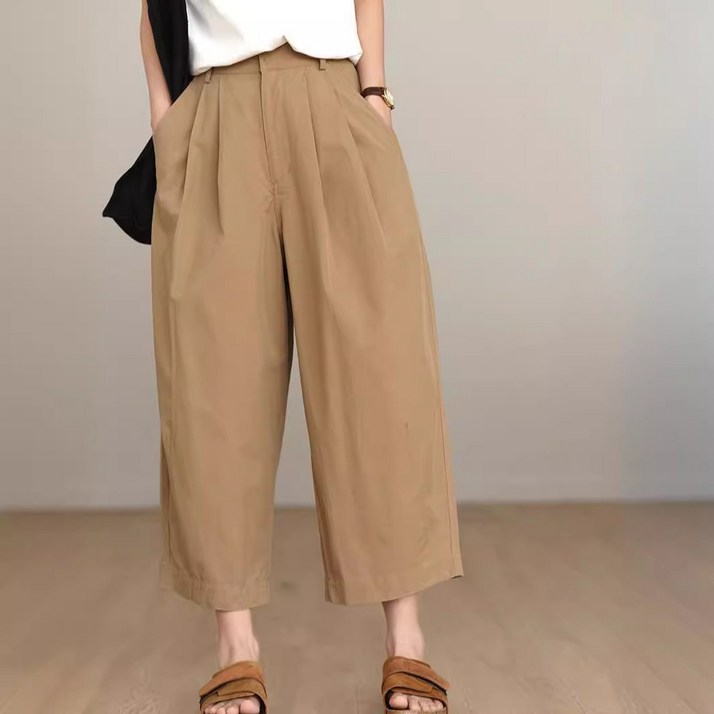 프렌드쉽빅사이즈투턱밴딩팬츠 여성뒷밴딩바지 항아리팬츠