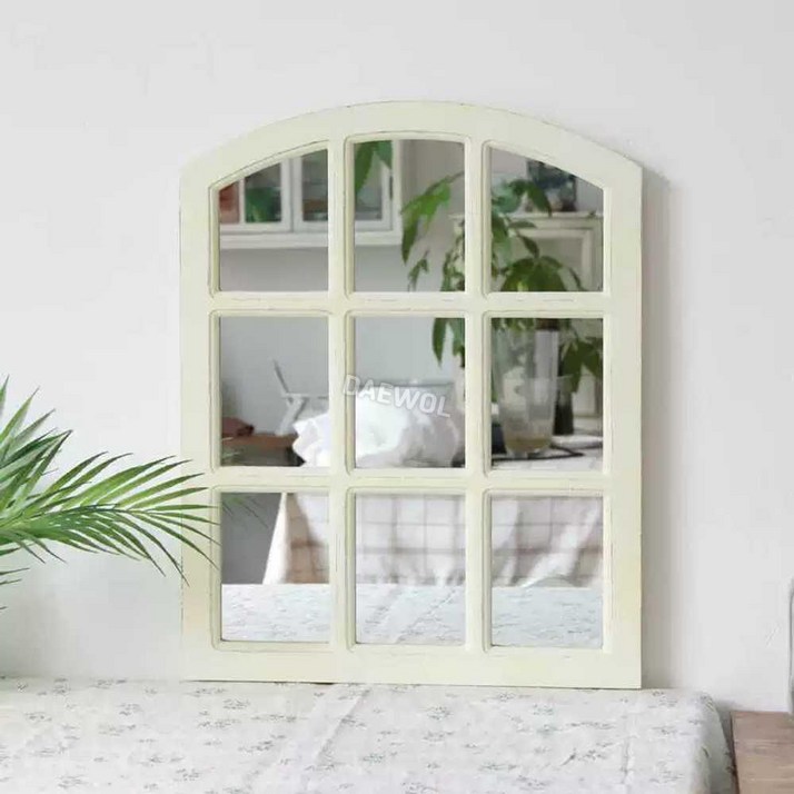 격자거울 창문형 빈티지 단단한 창조적인 벽걸이 장식 화장대 인테리어 프레임 카페