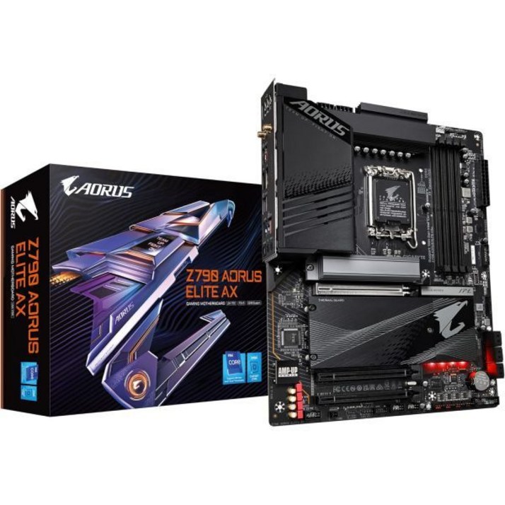 기가바이트 Z790 AORUS 엘리트 AX LGA 1700 인텔 ATX DDR5 쿼드 M.2 PCIe 5.0 USB 3.2 Gen2X2 TypeC인텔 WiFi 6E 2.5GbE
