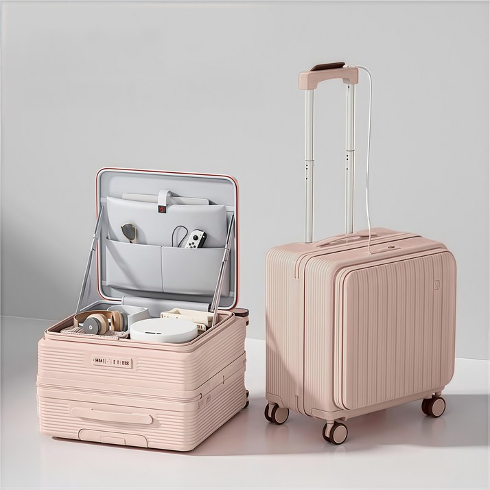 TLOML 캐리어 20인치 전면 오픈 USB 기내용 캐리어 대용량 여행용 캐리어