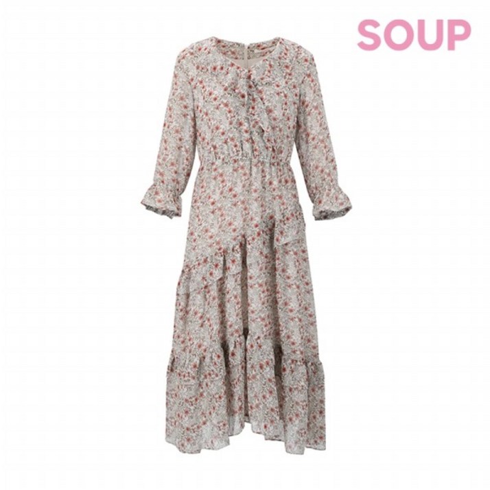 숲 플로럴 롱 쉬폰 원피스SX8OP34 SOUP