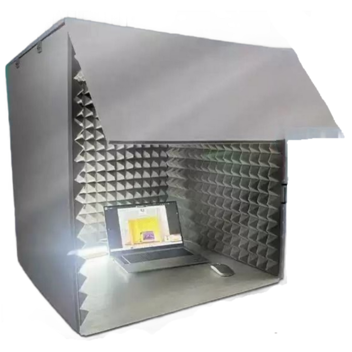 공간뮤트 지구 생각한 1인용 가정용 미니 방음부스 조립식 이동식 방음보드, 1세트, 그레이