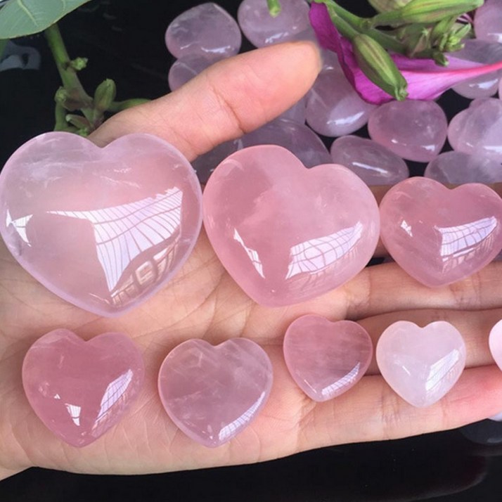 뚱보 장미수정 하트 로즈쿼츠 사랑의 천연 원석