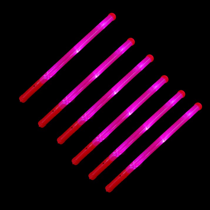 파티쇼 LED 야광봉 45cm, 핑크, 6개 20230330