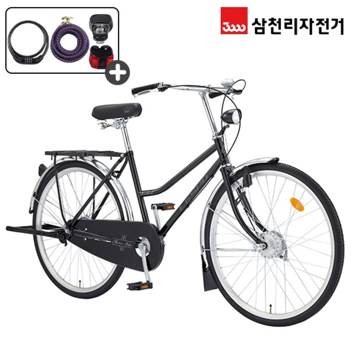삼천리 완조립 2024 표준S 26인치 다목적 시티형 클래식 자전거, 24년형블랙