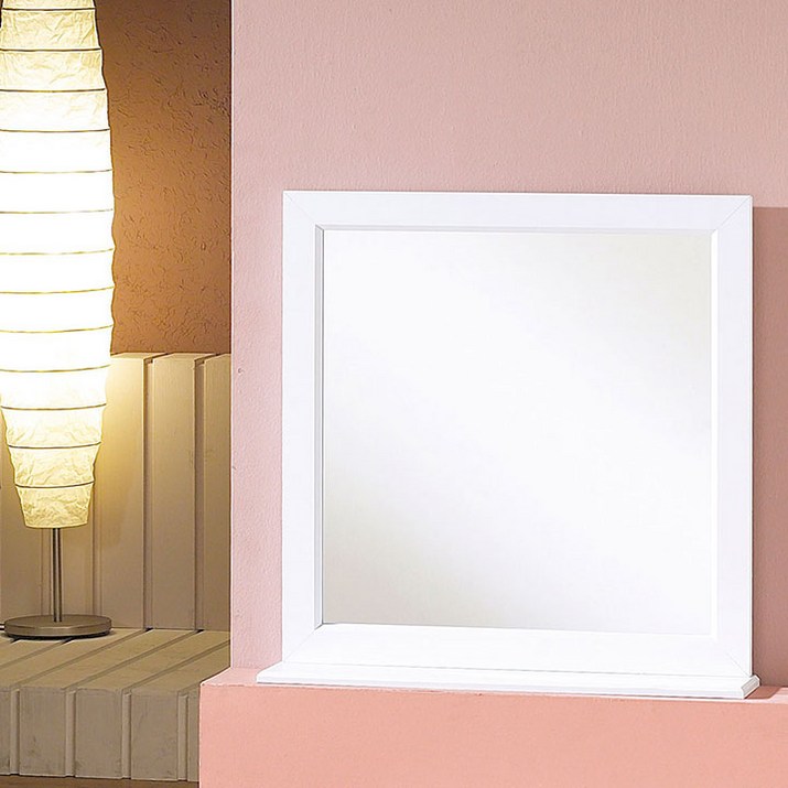 우드웰 스탠드형 사각거울 600 x 600, white
