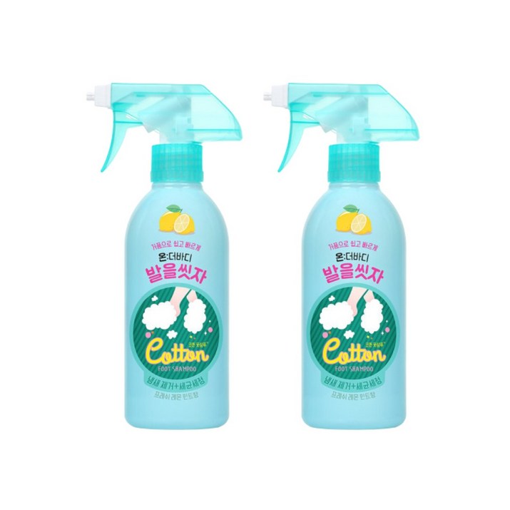 온더바디 발을씻자 코튼풋샴푸 레몬향 385ml 2개