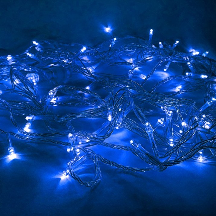 선세이브[세트] 크리스마스 트리/캠핑 조명 LED 은하수 100구 투명선+전원케이블 세트, 파란색