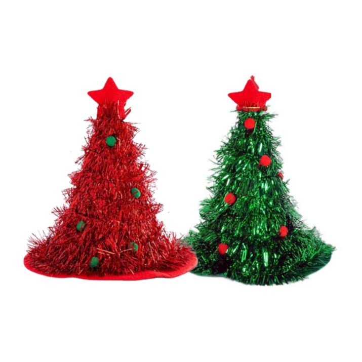 크리스마스 모자 파티 아이템 트리모자, 1개, 초록빨강 세트