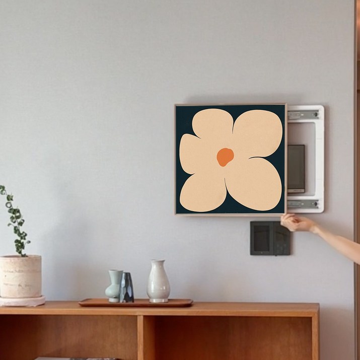 무타공 슬라이드 프레임 자석 보드 인터폰 월패드 두꺼비집 가리개 커버 액자