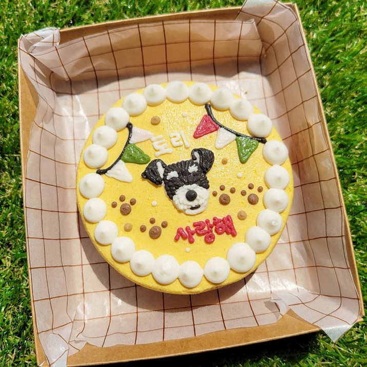 강아지 케이크초미니 사이즈  댕댕농부 강아지 수제 생일 케이크 맞춤 주문 제작.