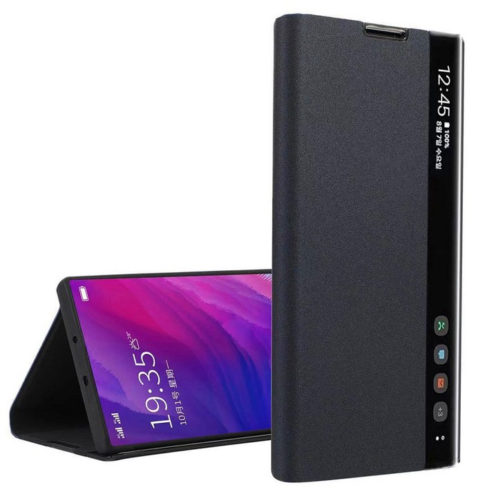 2- 갤럭시 노트 8 9 10 s8 s9 s10 plus 컬러 클리어뷰 커버 TPU 케이스 심플 디자인 범퍼 케이스 스마트 기능 클리어