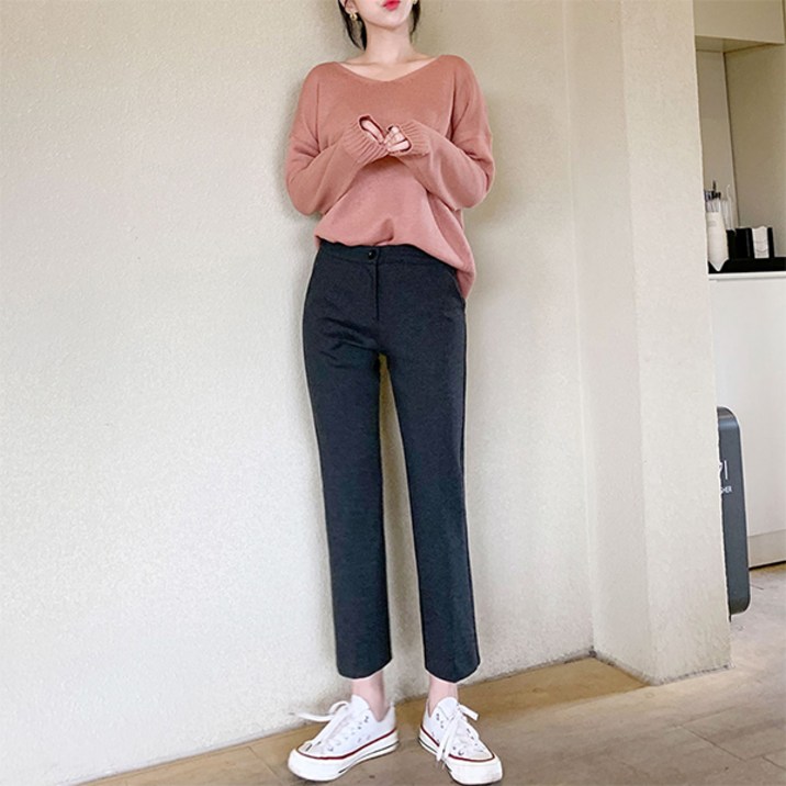 오키진 여성용 쪼꼬미155cm인밴딩 슬랙스