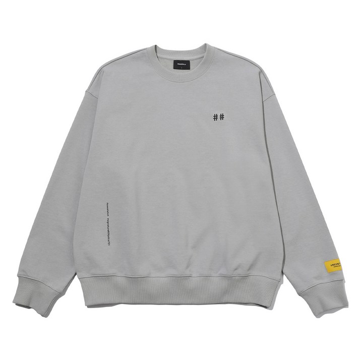 빈트릴 옐로우 테이핑 해시태그 오버핏 맨투맨 BA233RM001