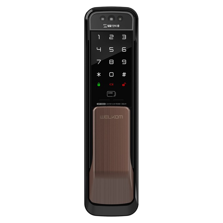 웰콤 솔리티 얼굴인식 무타공 푸시풀 도어락 WP500A