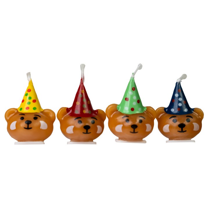 행복한 4인 가족 고깔모자 곰 네 마리 초, 4개, 4개, 20g, 정품