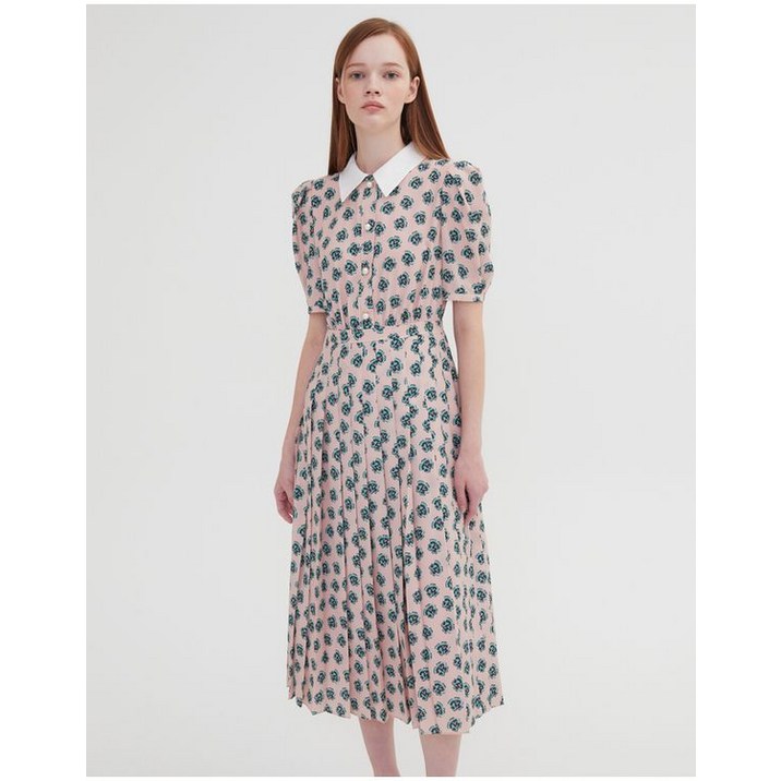 질스튜어트뉴욕 우먼 리뷰이벤트 S사이즈 한정 코랄 플라워 카라 원피스 JSDR3C120C2 339409