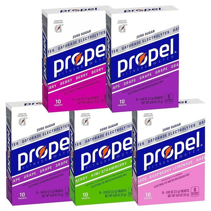 프로펠 전해질 비타민 음료 베리 포도 키위 라즈베리 Propel Powder Packets 10개입 5팩