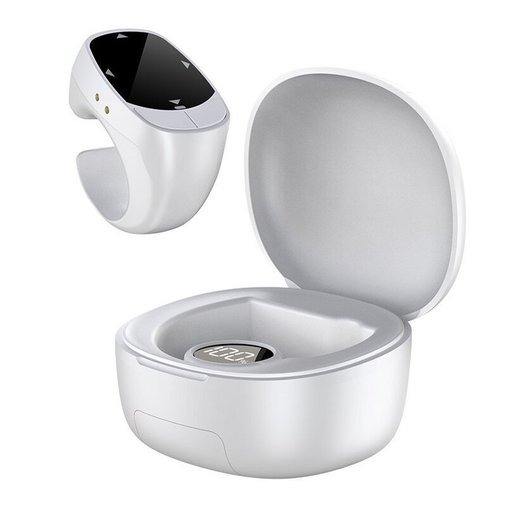 제믹 블루투스 원격제어 리모컨 스마트폰 반지 셀카 휴대폰 쇼츠 릴스 전자책 넘기기, 플래티넘 화이트