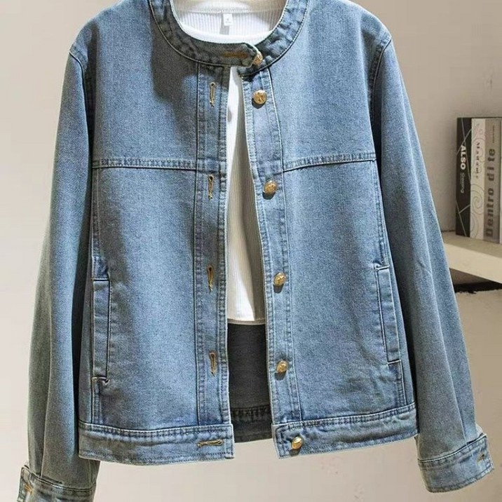 해피유통 여성 차이나 빈티지 데님 코트 재킷jhwj