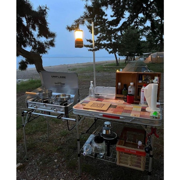 콜맨 올인원 키친 테이블 캠핑 테이블 캠핑조리대 버너테이블 캐비넷쉘프