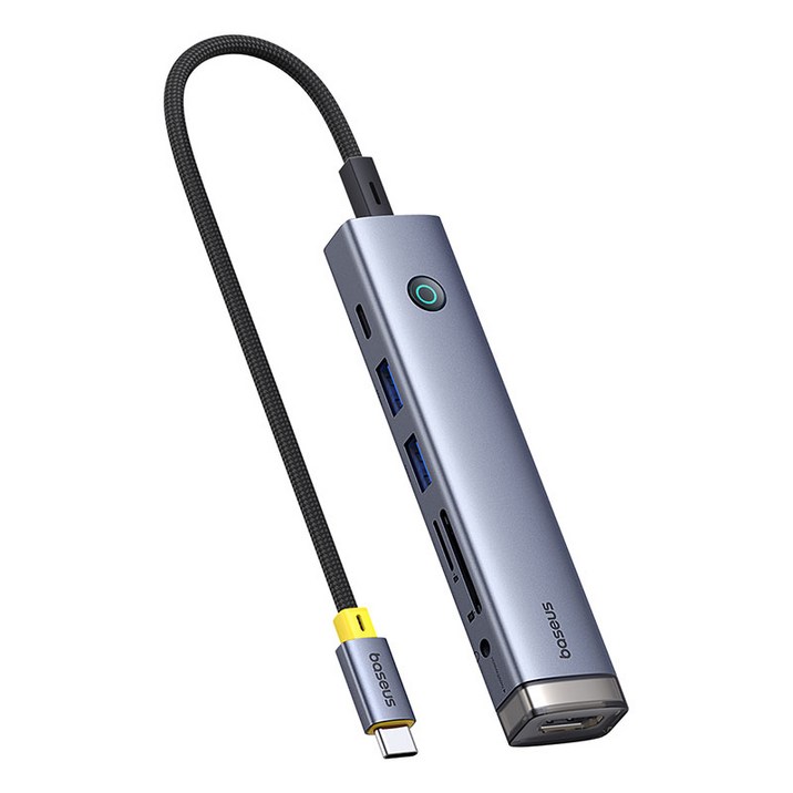 베이스어스 7in1 C타입 PD 100W HDMI 4K 스마트 미러링 원터치스크린 멀티허브