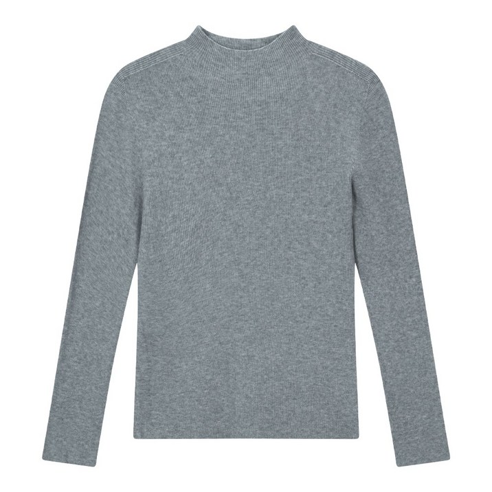 FLC  홀가먼트 하프 폴라 니트티셔츠 슬림 목폴라 캐시라이크 울 혼방