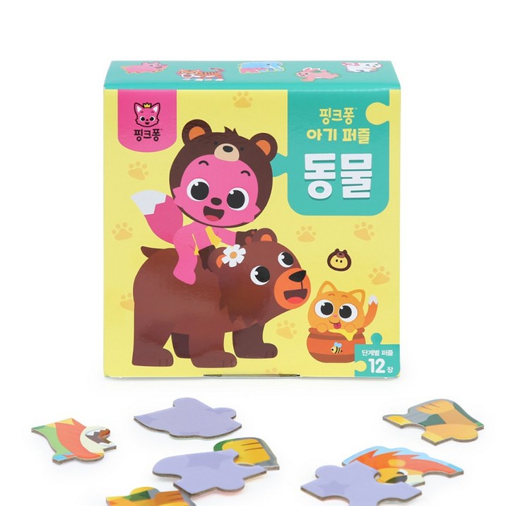 핑크퐁 아기 퍼즐 동물 12종, 1세트 핑크퐁 아기 퍼즐 동물 12종, 1세트