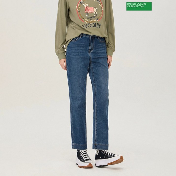 {매장정품} 베네통 롱 슬림 일자 데님 팬츠 BADP55461 1130636