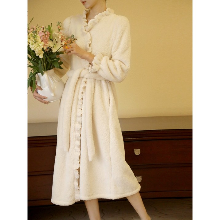 sellux 목욕가운 샤워 호텔 로브 욕실 두꺼운 겨울 잠옷 긴 원피스 부드러운 따뜻한 극세사