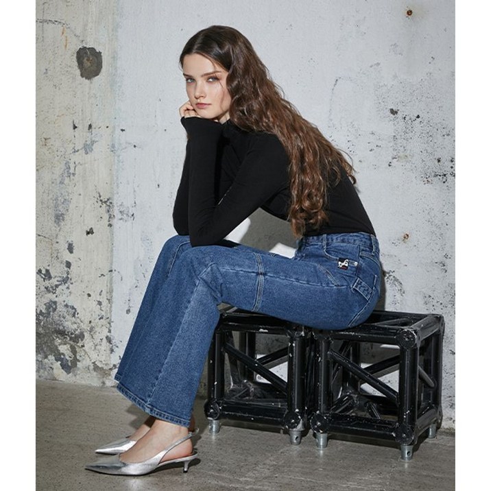 에고이스트 라벨 포인트 절개 부츠컷 데님 팬츠 EQ4DP160