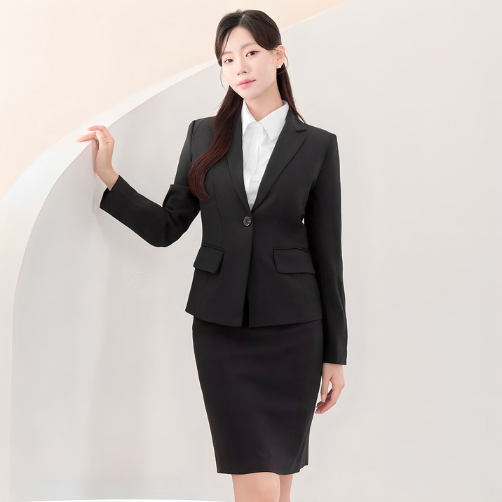 여자 면접 치마 정장 셋트 투피스 셋업 빅사이즈 검정색 가성비세트